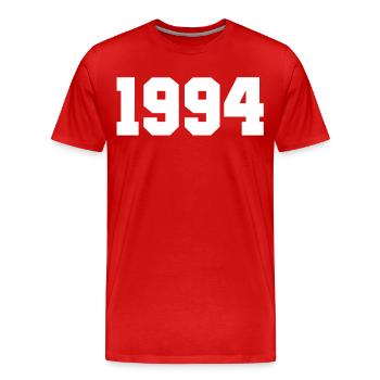 1994 - Männer Premium Bio T-Shirt - Rot - Vorne - Damien (186cm)