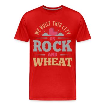 Brettspiel, Brettspiel Holz, Weizen - Männer Premium Bio T-Shirt - Rot - Vorne - Damien (186cm)