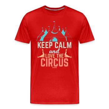 Circus circus artist travelling circus funny - Men's Premium Organic T-Shirt - red - Front - Damien (186cm)