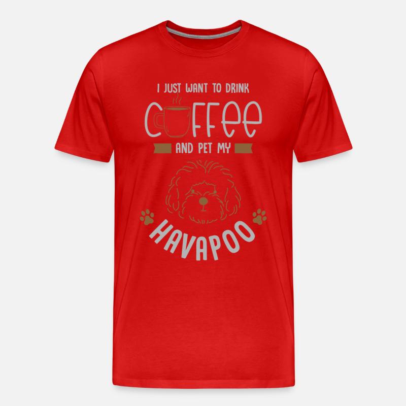 havapoo, havapoo Havaneser, caniche, - T-shirt bio Premium Homme - rouge