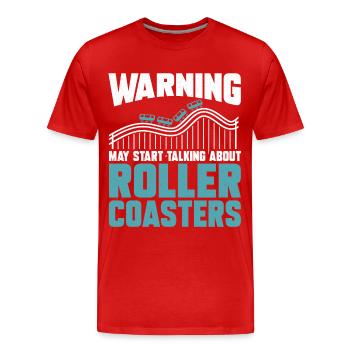 Roller Coaster Amusement Park Amusement Park - Men's Premium Organic T-Shirt - red - Front - Damien (186cm)