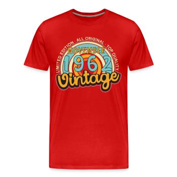 Millésime 1962 Limited en novembre - T-shirt bio Premium Homme - rouge - Devant - Damien (186cm)