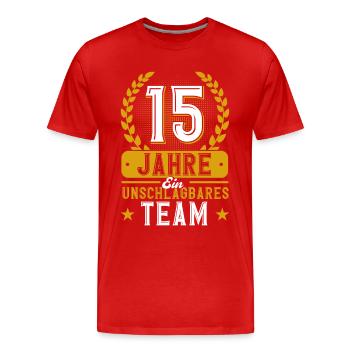 15. Hochzeitstag Ehepaar Kristallhochzeit Geschenk - Männer Premium Bio T-Shirt - Rot - Vorne - Damien (186cm)