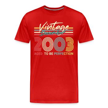 Geschenkidee Vintage Dezember 2003 - Männer Premium Bio T-Shirt - Rot - Vorne - Damien (186cm)