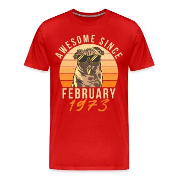 Februar 1973 Retro - Männer Premium Bio T-Shirt - Rot - Vorne - Damien (186cm)