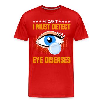Sehkraft Augenarzt Optometrie Geschenk - Männer Premium Bio T-Shirt - Rot - Vorne - Damien (186cm)