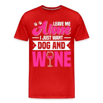 Hundeliebhaber Hunde Wein Geschenk - Männer Premium Bio T-Shirt - Rot - Vorne - Damien (186cm)