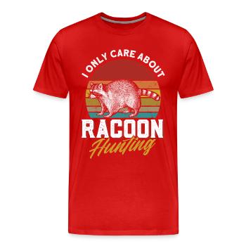 Retro Raccoon Hunting Raccoon Hunter Hunting Vacation - Men's Premium Organic T-Shirt - red - Front - Damien (186cm)