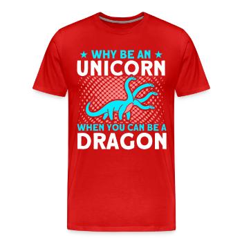 Dragon Dragon Unicorn Unicorn Lovers - Men's Premium Organic T-Shirt - red - Front - Damien (186cm)