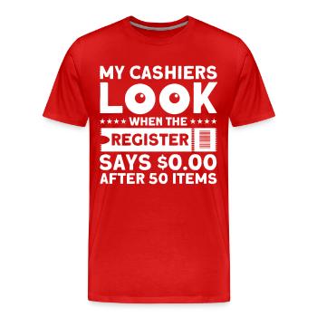 Coupon Shopper Discount Couponer Discount Sale - Men's Premium Organic T-Shirt - red - Front - Damien (186cm)