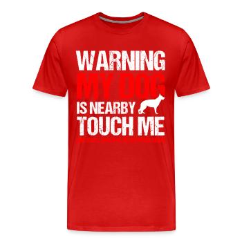 Deutscher Schäferhund Polizeihund Polizei Hund - Männer Premium Bio T-Shirt - Rot - Vorne - Damien (186cm)