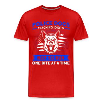 Deutscher Schäferhund Polizeihund Polizei Hund - Männer Premium Bio T-Shirt - Rot - Vorne - Damien (186cm)