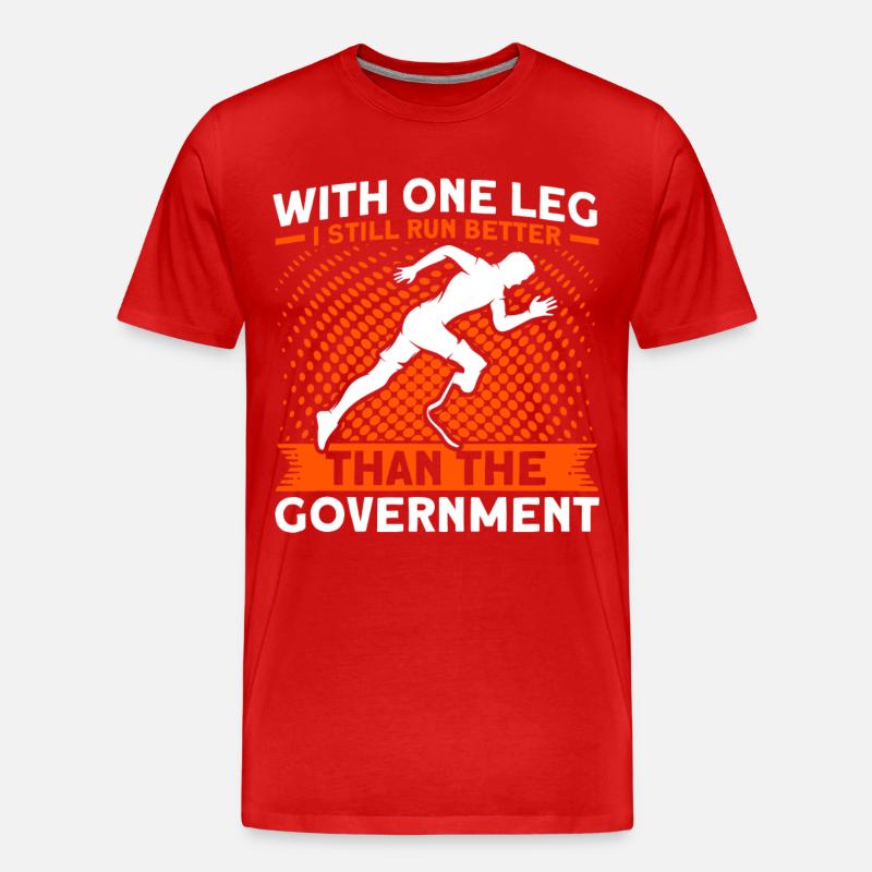 Handicap Amputierter Amputation Beinprothese - Männer Premium Bio T-Shirt - Rot
