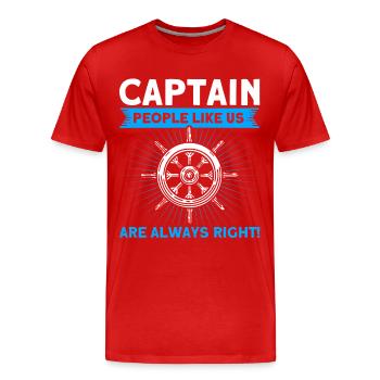 Boat Lovers Boat Captain Captains - Men's Premium Organic T-Shirt - red - Front - Damien (186cm)