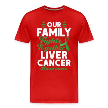 Our family fights liver cancer together - Men's Premium Organic T-Shirt - red - Front - Damien (186cm)