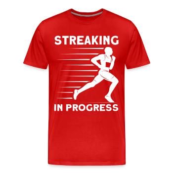 Motivation Streak Running Runner Marathon - Men's Premium Organic T-Shirt - red - Front - Damien (186cm)