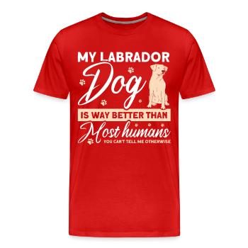 Animal de compagnie Labrador Mama Dog Labrador - T-shirt bio Premium Homme - rouge - Devant - Damien (186cm)