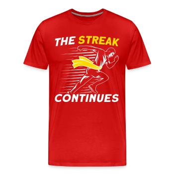 Motivation Streak Running Runner Marathon - Men's Premium Organic T-Shirt - red - Front - Damien (186cm)