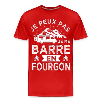 je peux pas barre en fourgon camping car - T-shirt bio Premium Homme - rouge - Devant - Damien (186cm)