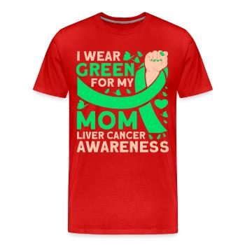 Ich trage Grün für meine Mutter Leberkrebs - Männer Premium Bio T-Shirt - Rot - Vorne - Damien (186cm)