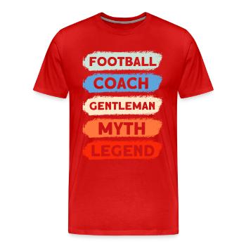 Entraîneur de football Gentleman Myth Legend - T-shirt bio Premium Homme - rouge - Devant - Damien (186cm)