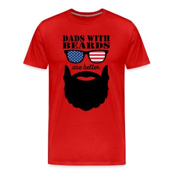 Bärtiger Papa mit Bart Cooler Vater Bartträger - Männer Premium Bio T-Shirt - Rot - Vorne - Damien (186cm)