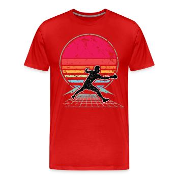 Tischtennis - Männer Premium Bio T-Shirt - Rot - Vorne - Damien (186cm)