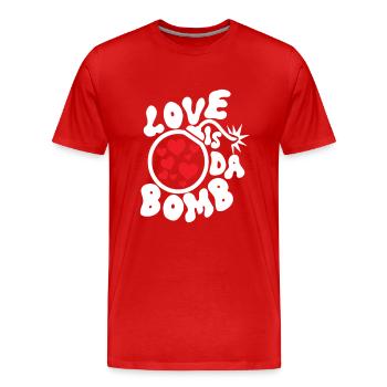 Love is da Bomb Free Love Bomb Explosion - T-shirt bio Premium Homme - rouge - Devant - Damien (186cm)