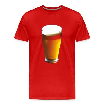 Beer Glass Foam Alcohol Drinker - Men's Premium Organic T-Shirt - red - Front - Damien (186cm)
