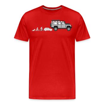Evolution Landi 2 - Männer Premium Bio T-Shirt - Rot - Vorne - Damien (186cm)