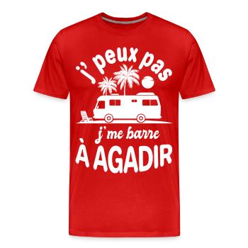 camping car agadir humour Retraite - T-shirt bio Premium Homme - rouge - Devant - Damien (186cm)