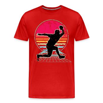 Ping-pong - T-shirt bio Premium Homme - rouge - Devant - Damien (186cm)