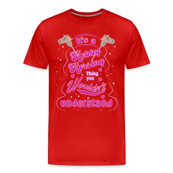 C’est un passe-temps que vous ne comprendriez pas - T-shirt bio Premium Homme - rouge - Devant - Damien (186cm)