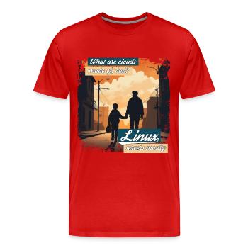 Cloud Wolken Linux Server Admin Nerd Witz - Männer Premium Bio T-Shirt - Rot - Vorne - Damien (186cm)