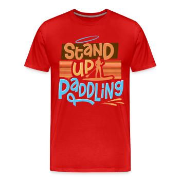 Stand Up Paddling - Men's Premium Organic T-Shirt - red - Front - Damien (186cm)