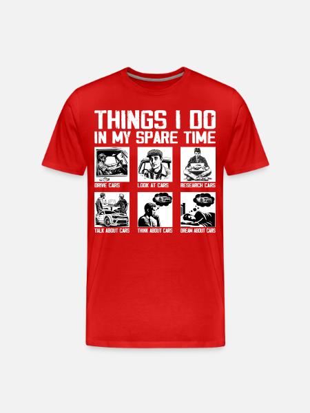 Bil ting jeg laver i min fritid Bil, fyr mekaniker - Herre Premium T-shirt økologisk - rød
