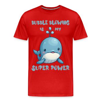 Bubble blowing is my super power - Männer Premium Bio T-Shirt - Rot - Vorne - Damien (186cm)