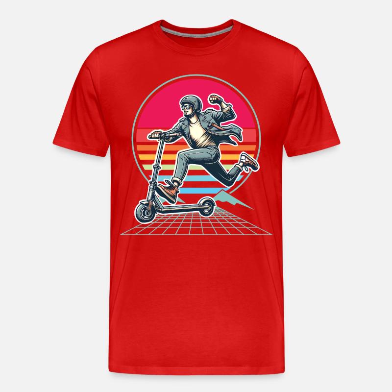 E-Scooter E-Roller Scooter - T-shirt bio Premium Homme - rouge