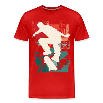 Skateboarding Skate Skater Skateboard Sk8 Vintage - Men's Premium Organic T-Shirt - red - Front - Damien (186cm)