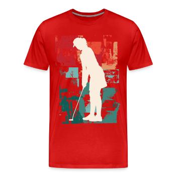 Golf Golfing Golfer Player Sports Hobby Vintage - Men's Premium Organic T-Shirt - red - Front - Damien (186cm)