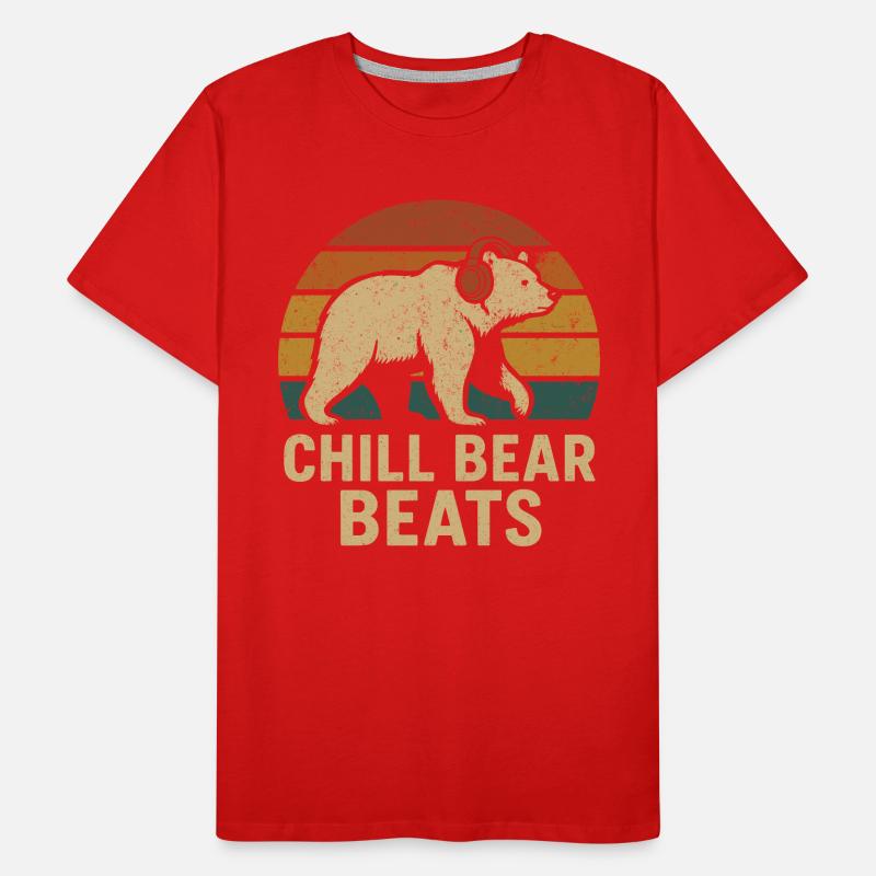 Chill Bear Beats – Bär mit Kopfhörern Männer Premium Bio T-Shirt