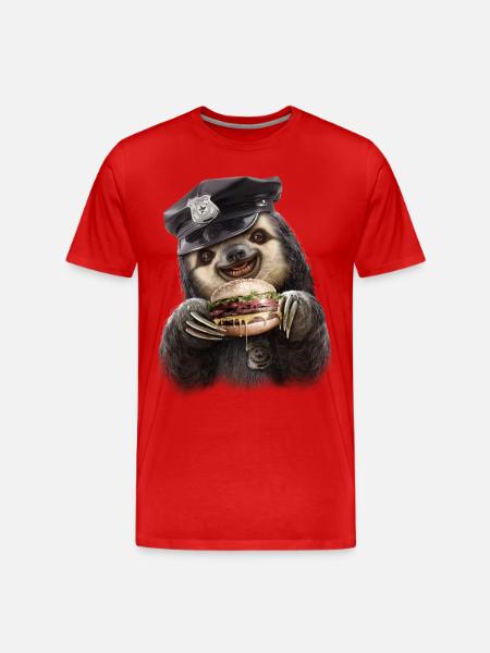 BURGER COP - Men's Premium Organic T-Shirt - red