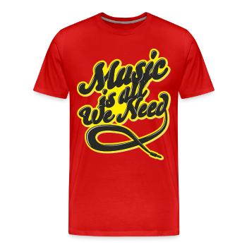 Music Is All We Need - Men's Premium Organic T-Shirt - red - Front - Damien (186cm)