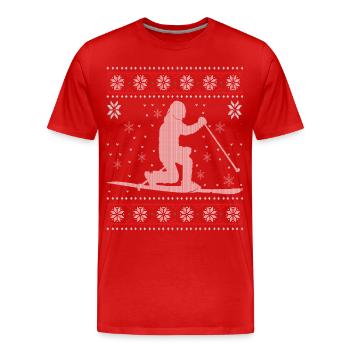 Telemark - Ugly Christmas - Männer Premium Bio T-Shirt - Rot - Vorne - Damien (186cm)