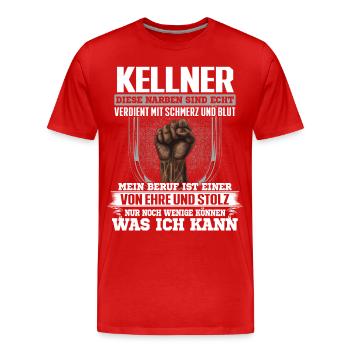 KELLNER - Ehre und Stolz - Männer Premium Bio T-Shirt - Rot - Vorne - Damien (186cm)