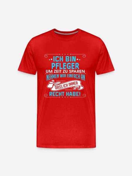 PFLEGER - Männer Premium Bio T-Shirt - Rot