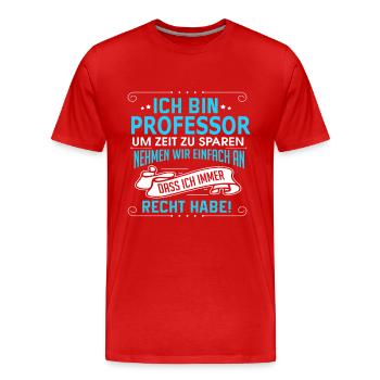 PROFESSOR - Männer Premium Bio T-Shirt - Rot - Vorne - Damien (186cm)