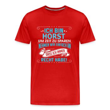HORST - Männer Premium Bio T-Shirt - Rot - Vorne - Damien (186cm)