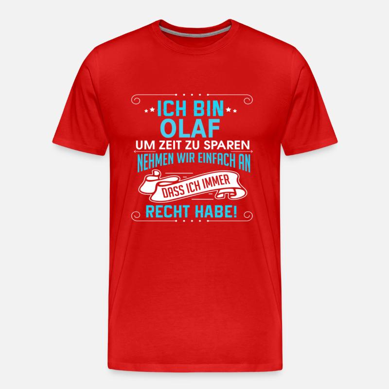OLAF - Männer Premium Bio T-Shirt - Rot