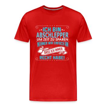 ABSCHLEPPER - Männer Premium Bio T-Shirt - Rot - Vorne - Damien (186cm)